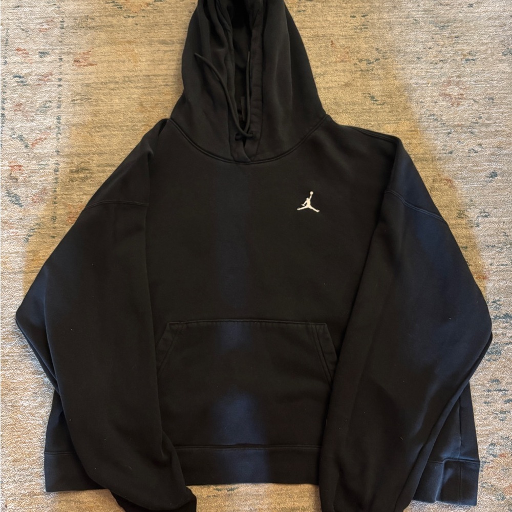 Jordan Black Hoodie with White Logo- M unisex